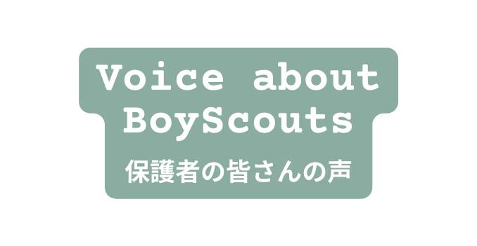 Voice about BoyScouts 保護者の皆さんの声